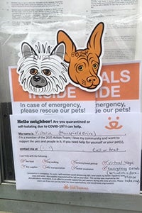 Kindness card with two stickers of dogs