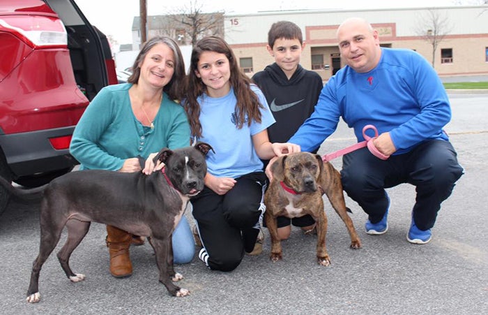 Adopted dog from Faithful Friends Animal Rescue with new family