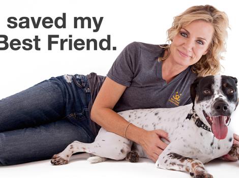Michelle Beadle with her adopted dog