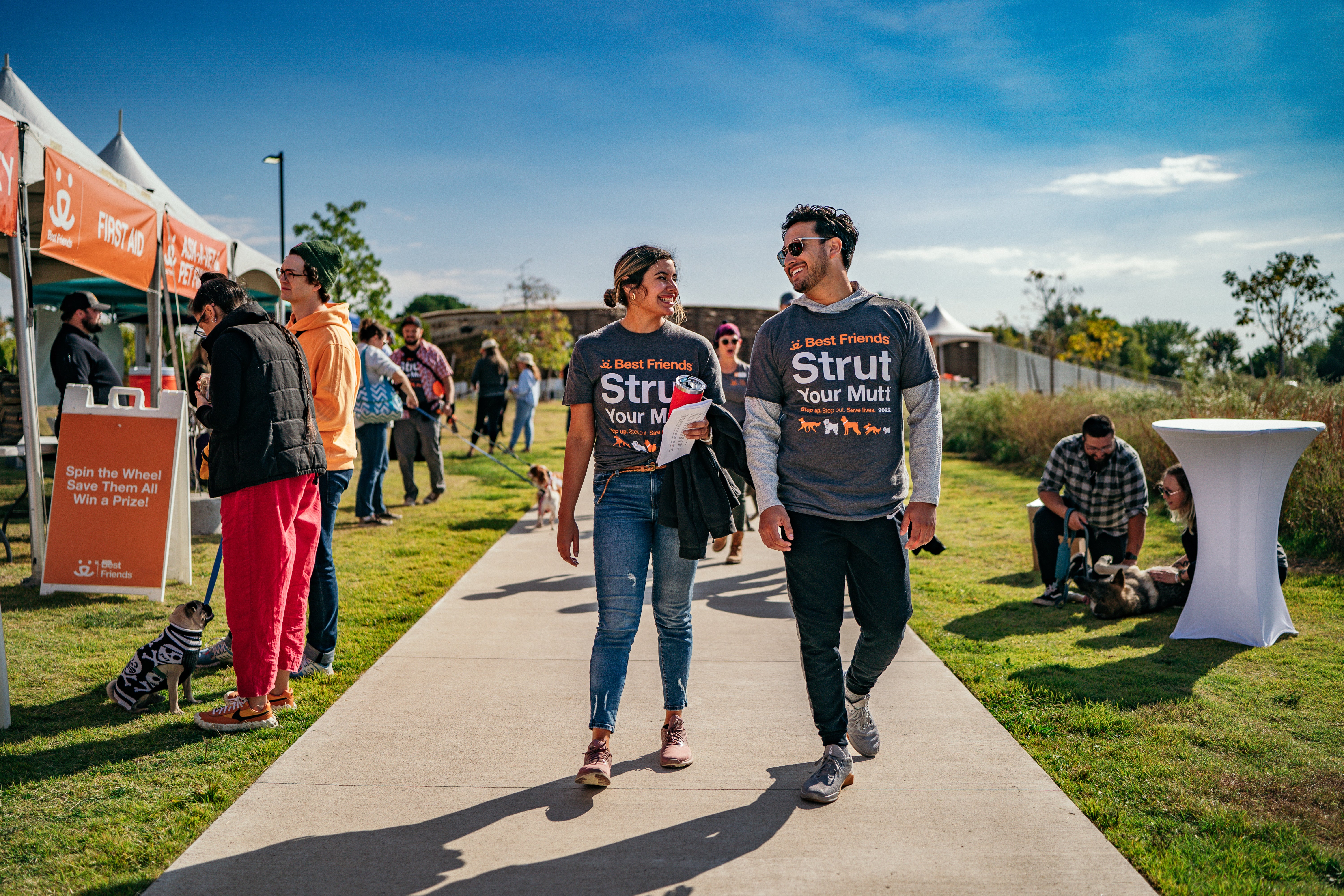 In 2022, the new Best Friends Pet Resource Center in Bentonville, Arkansas, held its first Strut Your Mutt event to raise funds for homeless pets in northwest Arkansas.
