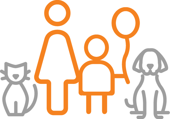 family icon with dog and cat