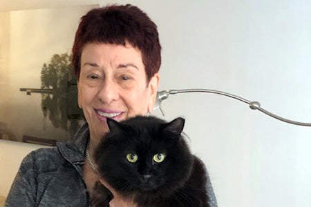 Barbara McDaniel holding her newly adopted cat, Fern