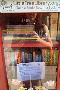 Kindness card put in a Free Little Library