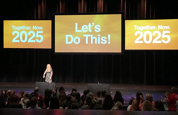 Julie Castle doing the keynote address at the 2017 Best Friends National Conference