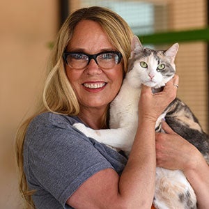 Julie Castle holding adorable cat