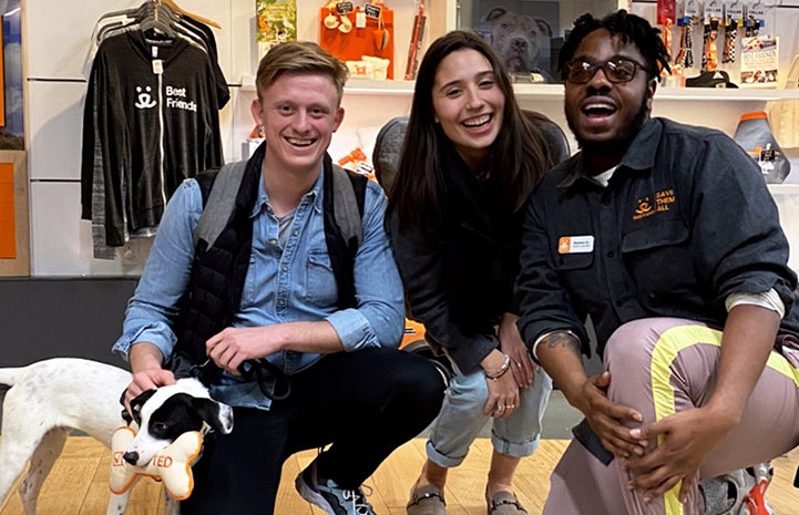 James and Samantha adopting Porter the puppy