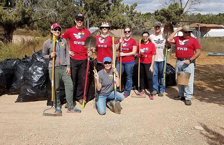 Team Red, White & Blue (Team RWB) gathered in Marshall’s Piggy Paradise to do some cleanup work