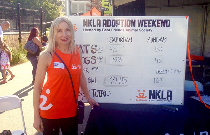 Volunteer Ruth Temple at the NKLA Super Adoption event