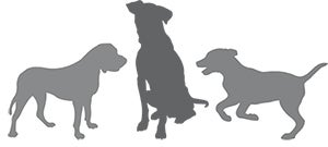3 dog silhouettes