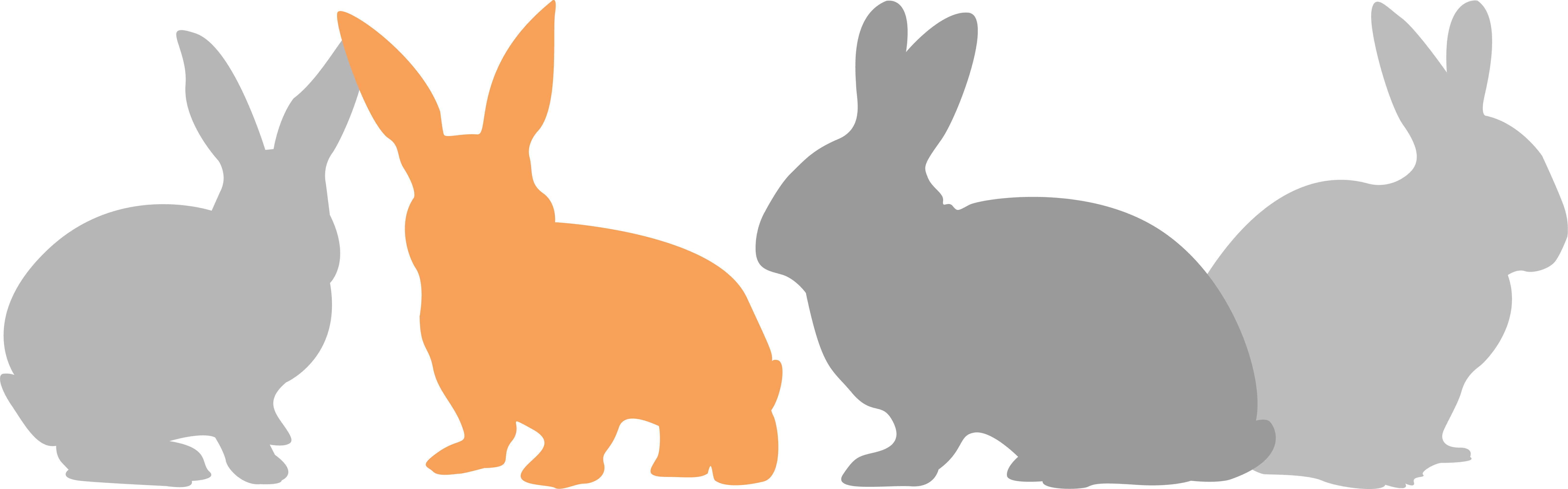 4 bunny silhouette icons