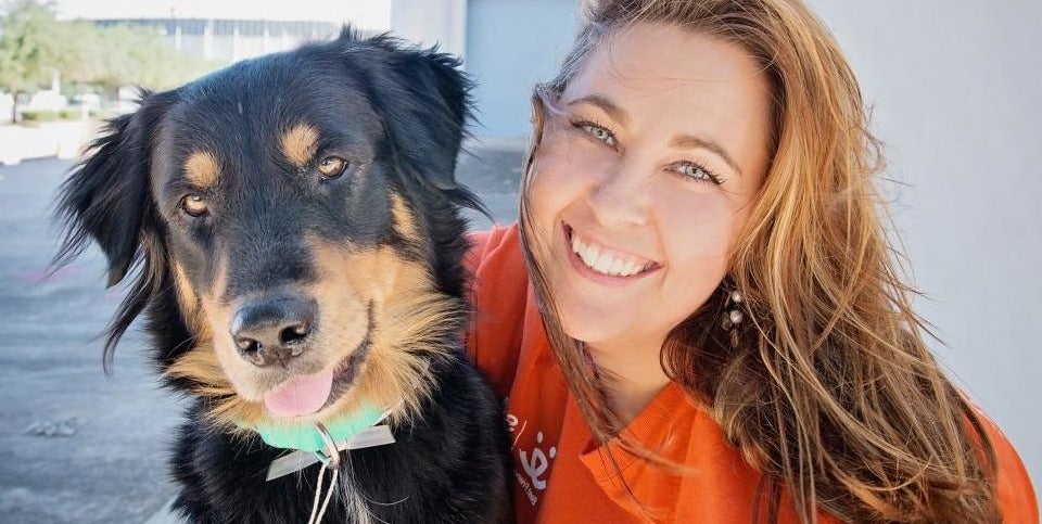 Vanessa Porter with Handsome the dog