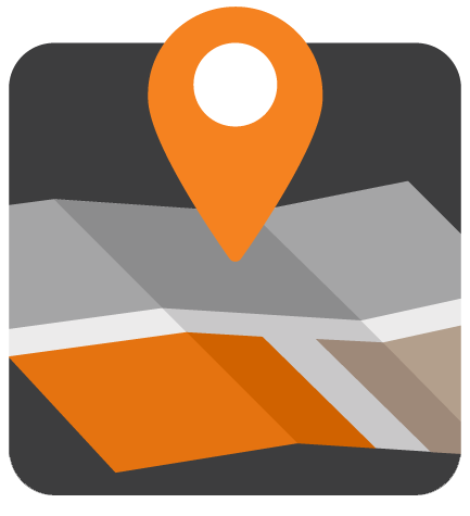 Location icon showing a pin on a map