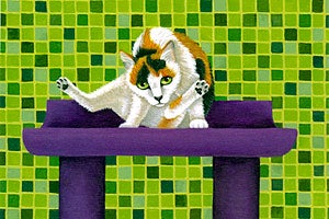Leslie Cobb's painting of a calico cat