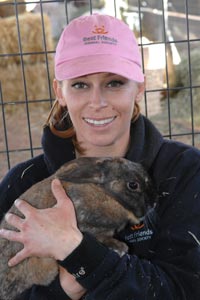  Woman holding a bunny 