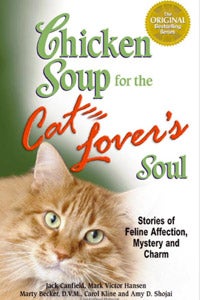 “Chicken Soup for the Cat Lover’s Soul” book with Marcus the Manx cat on the cover