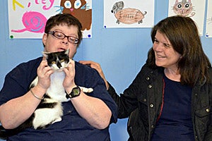 Beth the cat, who was injured in a car crash, from Community Animal Rescue and Adoption