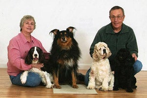The Pedal for Paws family, Floyd and Martha Lampart and their dogs
