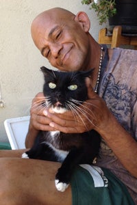 Mike and Honey Bunny the L.A. tuxedo cat who was spayed