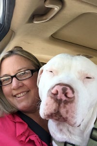 Bobo the pit bull terrier and Mary