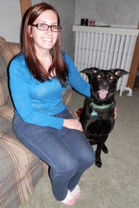 Lugar the search and rescue dog with Danielle