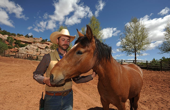 Jeremiah Webb with Scarlett the horse