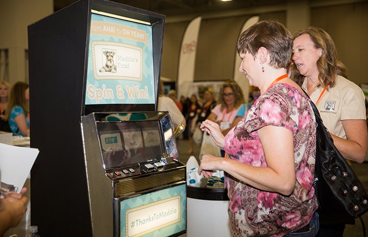 The Maddie's Fund slot machine gave out grant funds for winners to take home and help pets