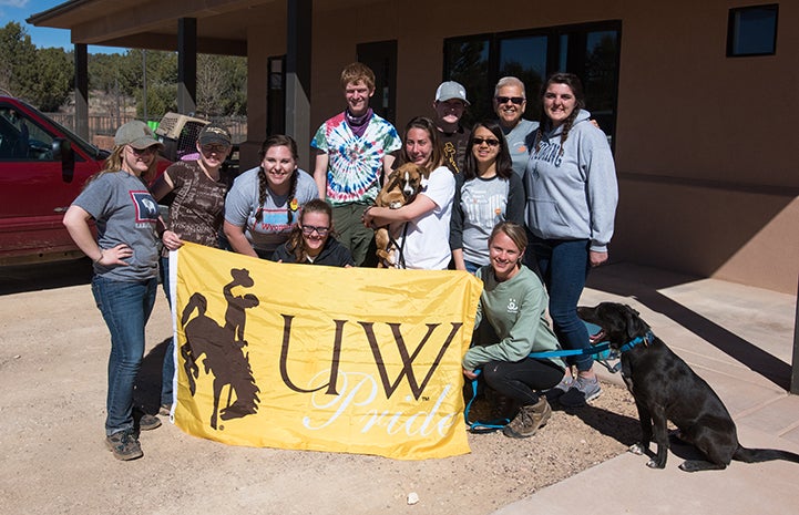 The University of Wyoming college group at Best Friends
