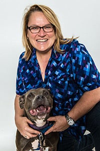 Tawny Hammond and pit bull dog