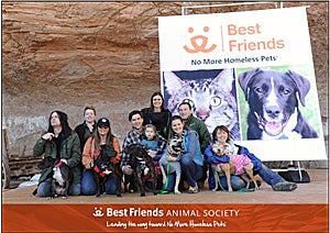 Vicktory dog reunion at Best Friends Animal Sanctuary