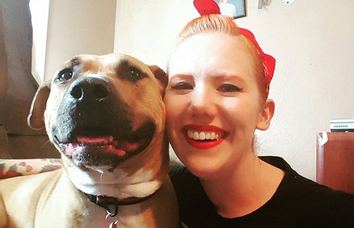 Rachael Prenkert selfie with a dog