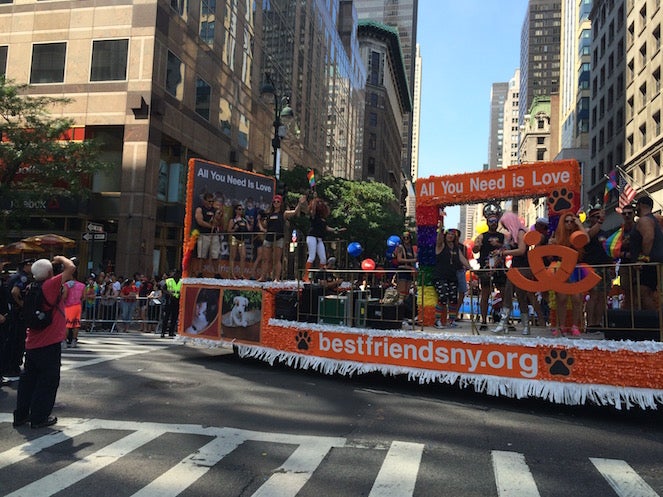 Best Friends Animal Society float at Pride Parade