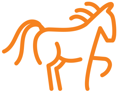 Silhouette of a horse running