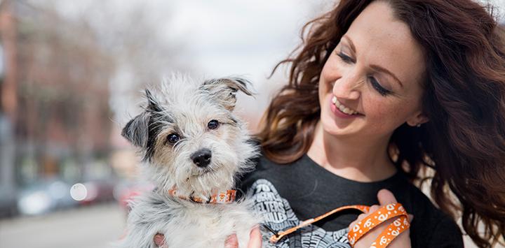 Woman, who has made an outright gift to help homeless pets, and her small dog
