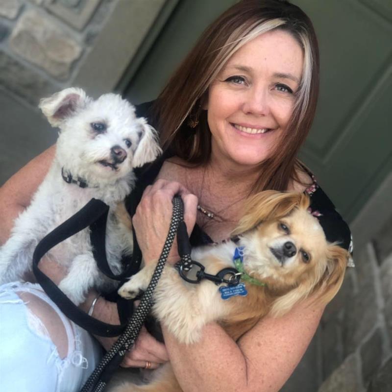 Aimee S. Charlton with Charlie and Prince