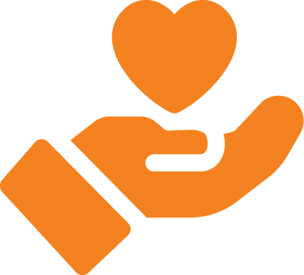 hand with heart icon