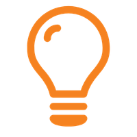Small orange lightbulb icon