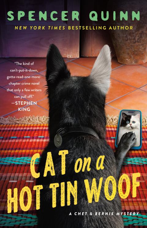 Cover of the book, 'Cat on a Hot Tin Woof: A Chet & Bernie Mystery'