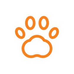 Orange paw icon