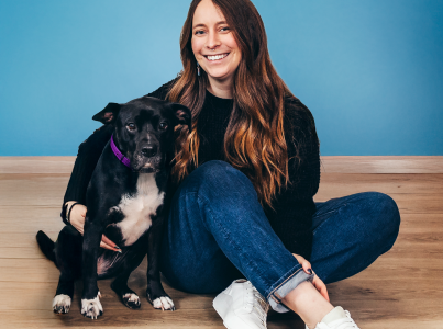 Mary Hartrich and her dog Isla