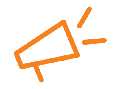 Icon of an orange megaphone