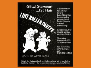 Black and white Lint Roller Party ad