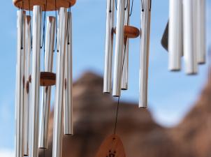 Windchimes hanging at Angels Rest