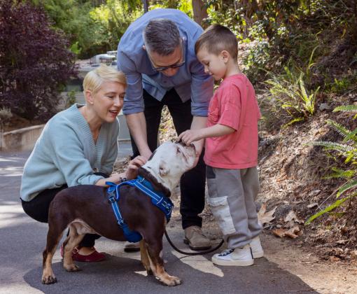 Family with their dog