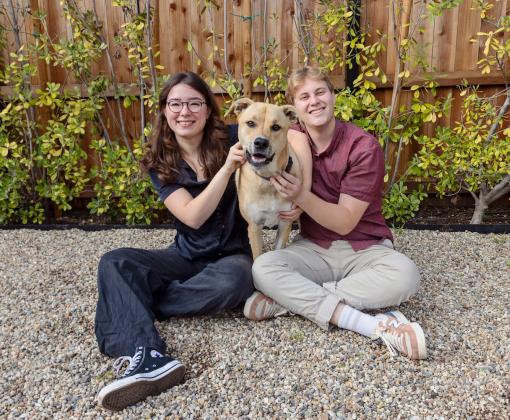 Adopted dog Indy and family