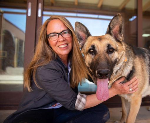 Julie Castle with her dog Sunny