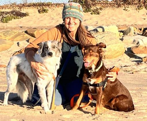 Victoria Johnson and two dogs