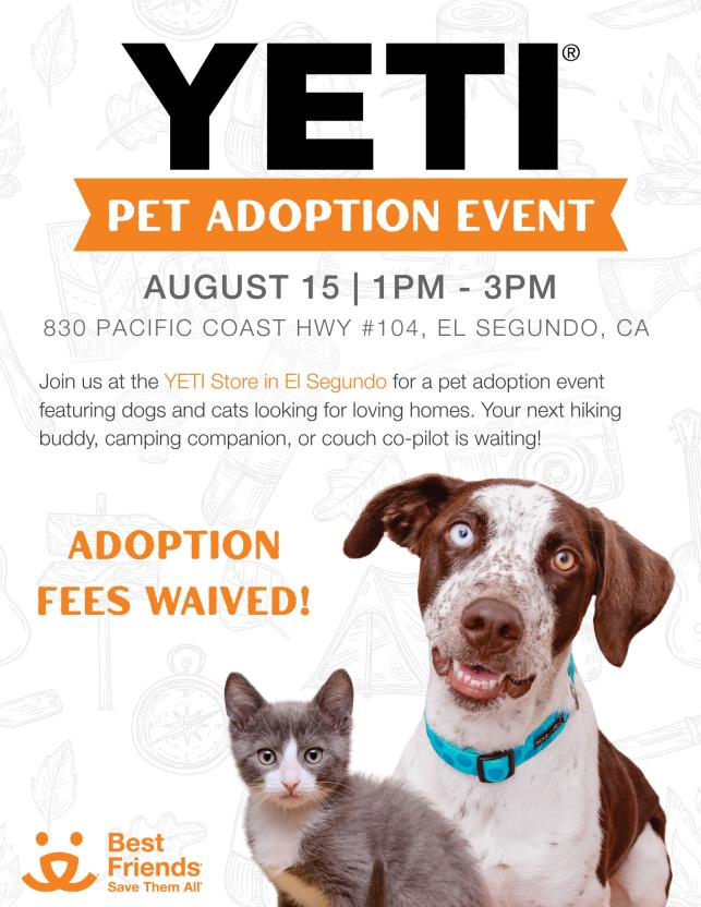 YETI adoption event flyer