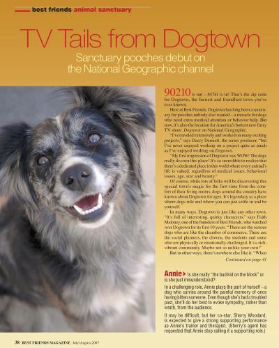 Best Friends magazine article about the DogTown series