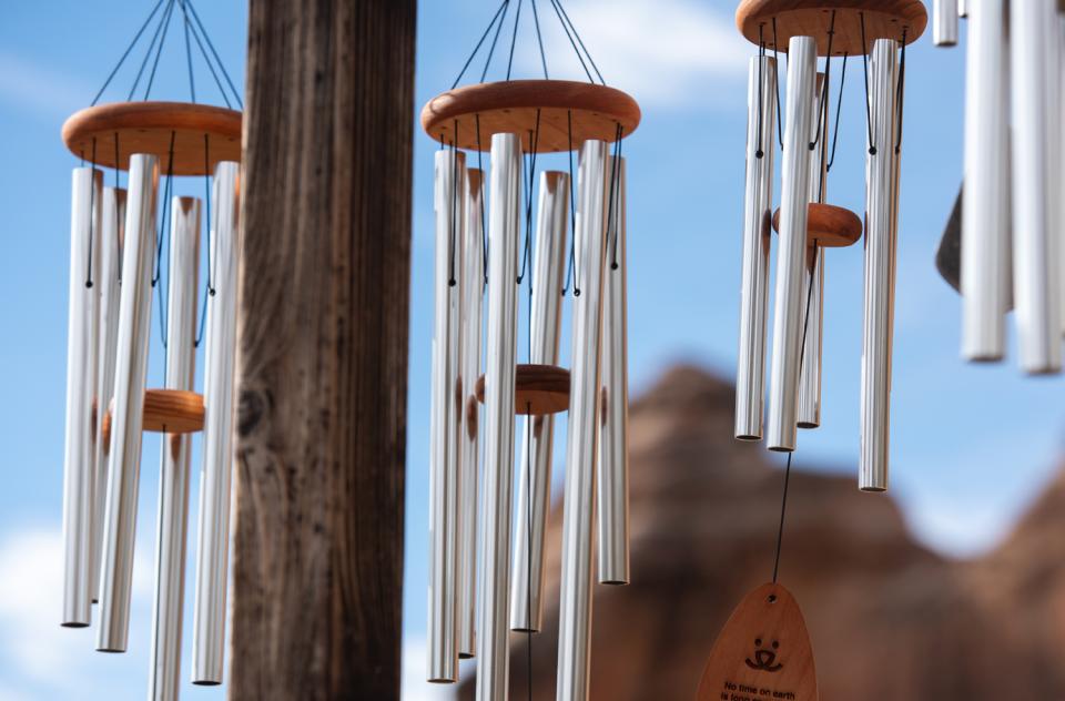 Wind chimes hanging at Angels Rest