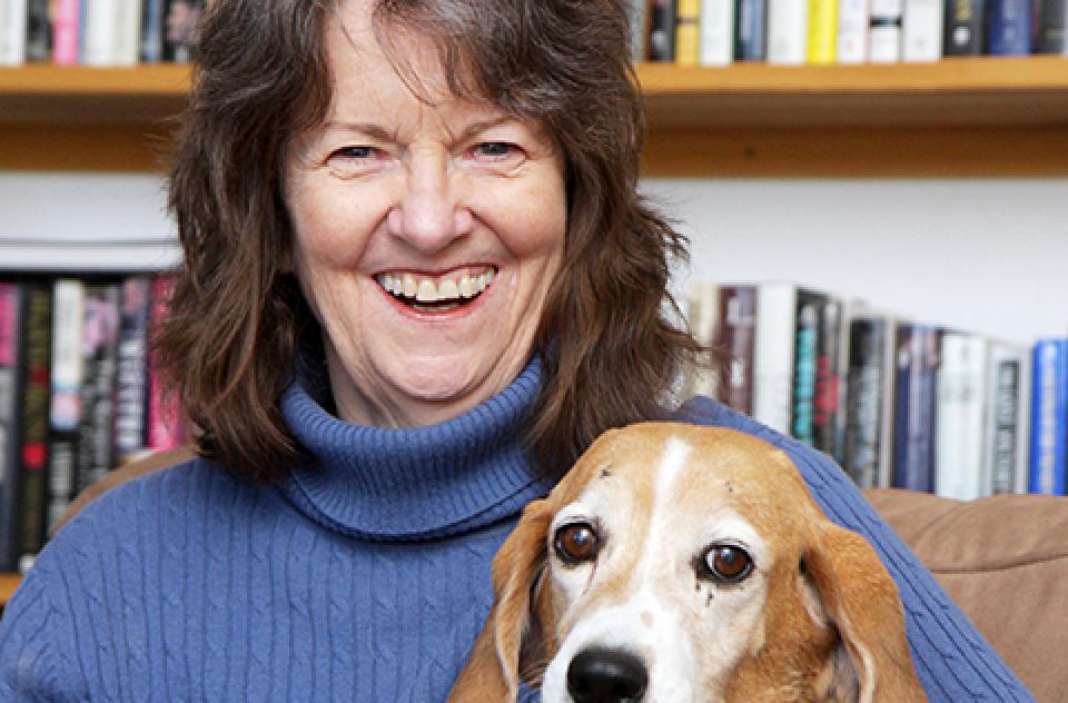 Co-founder Celeste Fripp with a dog